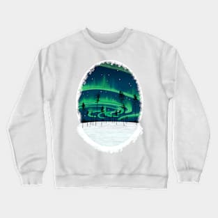 Northern lights sky in winter wonderland Crewneck Sweatshirt